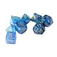 TCG kostky Lab Shimmer Aqueous Gold Polyhedral 7-Die Set