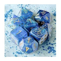 TCG kostky Lab Shimmer Aqueous Gold Polyhedral 7-Die Set