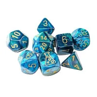 TCG kostky Lab Gemini Green-Teal/Gold Polyhedral 7-Die Set