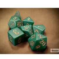 Sada kostek na RPG Chessex Opaque Dusty Green/copper Polyhedral 7-Dice Set