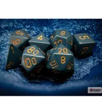 Sada RPG kostek Opaque Dusty Blue/copper Polyhedral 7-Dice Set