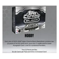 Karty NBA 2025-2026 Topps Chrome Black Basketball Hobby Box obsah