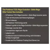 Pokémon karty Mega Evolution 6 Delta Reign ETB obsah